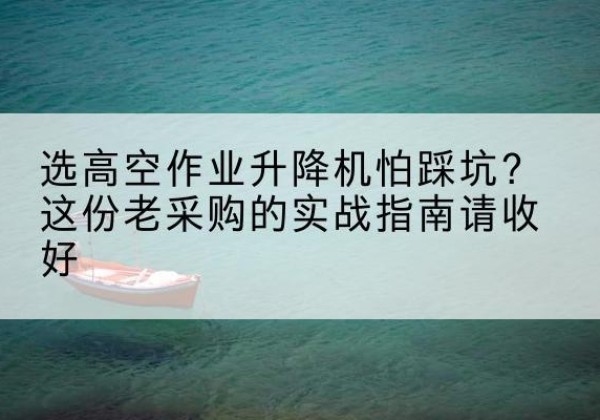 静海区高空作业升降机厂家推荐-选高空作业升降机怕踩坑？这份老采购的实战指南请收好